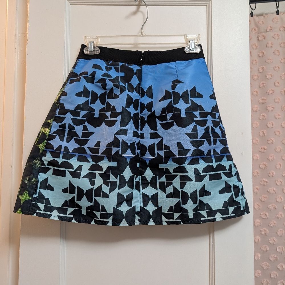NWOT Pinko Mini Skirt A Line Patterned Size 2 XS Italian Zipper Summer Luxury - Picture 5 of 5